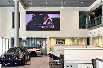 LED wall mounted display at car dealership