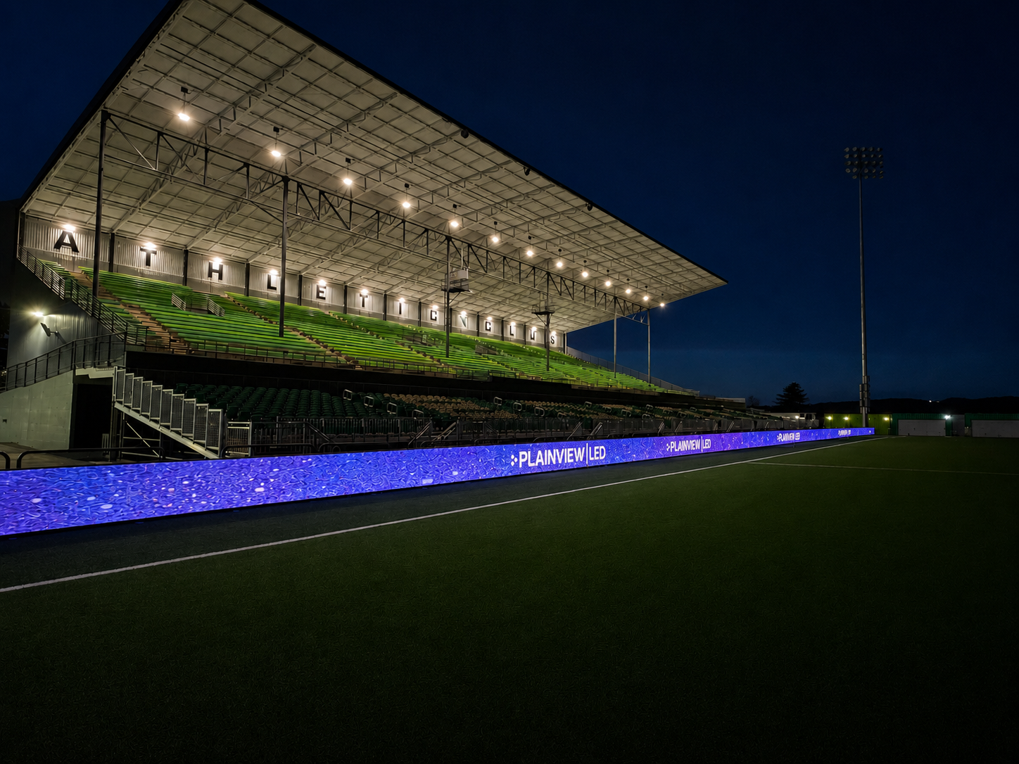 AC Boise - sideline south corner and stadium - PlainView LED digital soccer advertising digitals