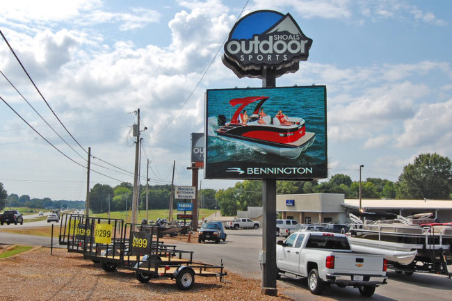 Shoals Outdoor Sports LED business sign